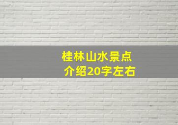 桂林山水景点介绍20字左右