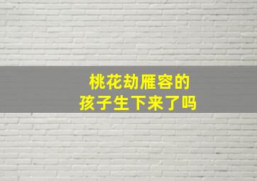 桃花劫雁容的孩子生下来了吗