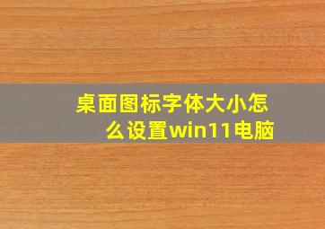 桌面图标字体大小怎么设置win11电脑