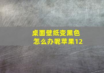 桌面壁纸变黑色怎么办呢苹果12