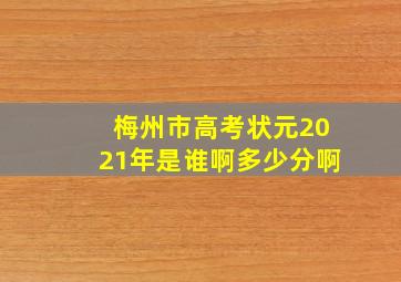 梅州市高考状元2021年是谁啊多少分啊