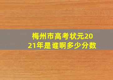 梅州市高考状元2021年是谁啊多少分数