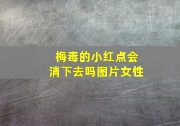 梅毒的小红点会消下去吗图片女性