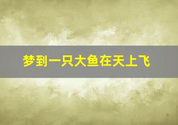 梦到一只大鱼在天上飞