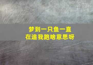 梦到一只鱼一直在追我跑啥意思呀