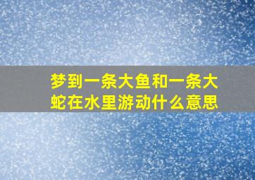 梦到一条大鱼和一条大蛇在水里游动什么意思