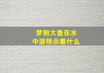 梦到大鱼在水中游预示着什么