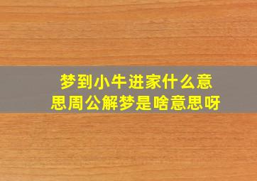 梦到小牛进家什么意思周公解梦是啥意思呀