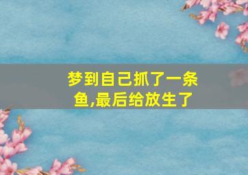 梦到自己抓了一条鱼,最后给放生了