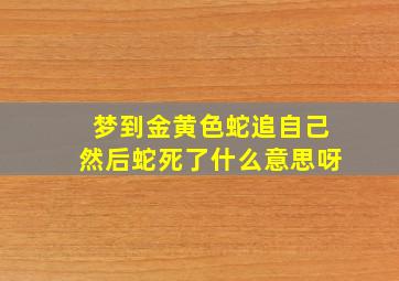 梦到金黄色蛇追自己然后蛇死了什么意思呀