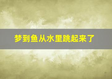 梦到鱼从水里跳起来了