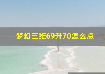 梦幻三维69升70怎么点