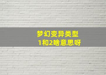 梦幻变异类型1和2啥意思呀