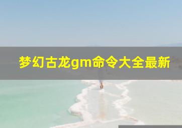 梦幻古龙gm命令大全最新