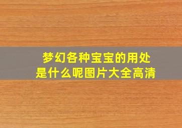 梦幻各种宝宝的用处是什么呢图片大全高清