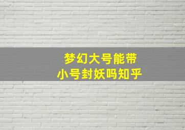 梦幻大号能带小号封妖吗知乎