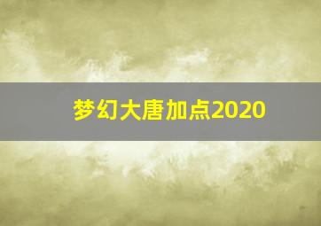 梦幻大唐加点2020