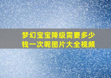 梦幻宝宝降级需要多少钱一次呢图片大全视频