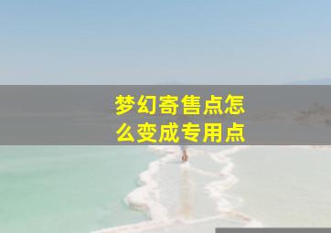 梦幻寄售点怎么变成专用点