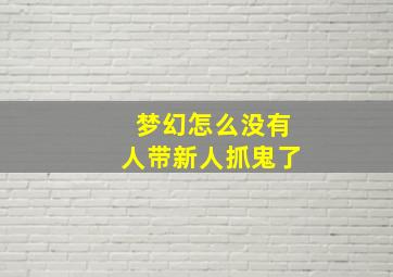 梦幻怎么没有人带新人抓鬼了