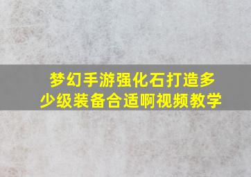 梦幻手游强化石打造多少级装备合适啊视频教学