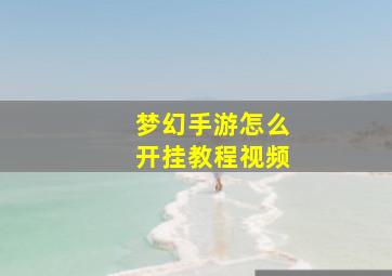 梦幻手游怎么开挂教程视频