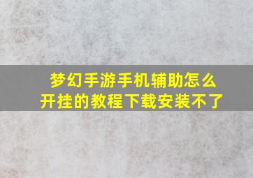 梦幻手游手机辅助怎么开挂的教程下载安装不了