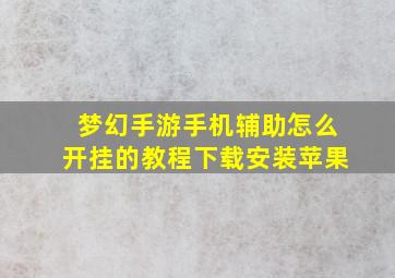 梦幻手游手机辅助怎么开挂的教程下载安装苹果