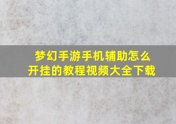 梦幻手游手机辅助怎么开挂的教程视频大全下载