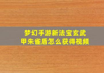 梦幻手游新法宝玄武甲朱雀盾怎么获得视频