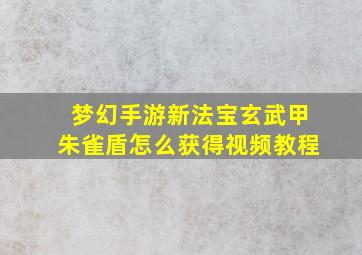 梦幻手游新法宝玄武甲朱雀盾怎么获得视频教程