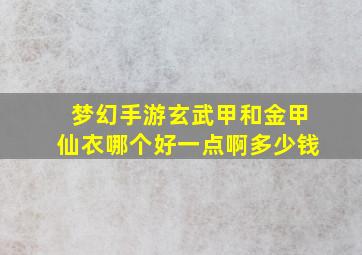 梦幻手游玄武甲和金甲仙衣哪个好一点啊多少钱