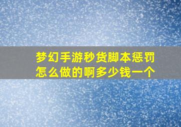 梦幻手游秒货脚本惩罚怎么做的啊多少钱一个