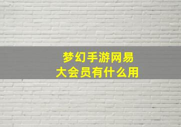 梦幻手游网易大会员有什么用