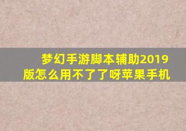 梦幻手游脚本辅助2019版怎么用不了了呀苹果手机