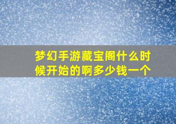 梦幻手游藏宝阁什么时候开始的啊多少钱一个