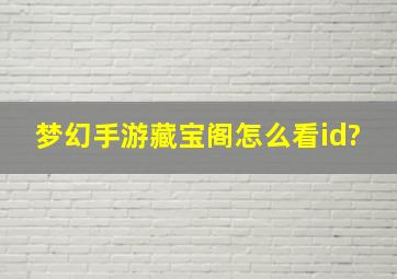 梦幻手游藏宝阁怎么看id?