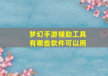 梦幻手游辅助工具有哪些软件可以用