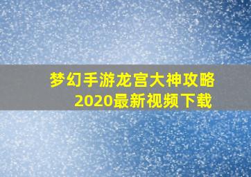 梦幻手游龙宫大神攻略2020最新视频下载