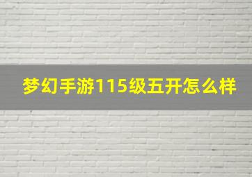 梦幻手游115级五开怎么样