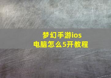 梦幻手游ios电脑怎么5开教程