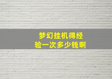 梦幻挂机得经验一次多少钱啊