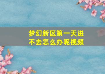 梦幻新区第一天进不去怎么办呢视频