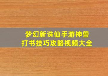 梦幻新诛仙手游神兽打书技巧攻略视频大全