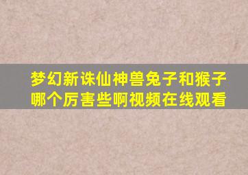 梦幻新诛仙神兽兔子和猴子哪个厉害些啊视频在线观看