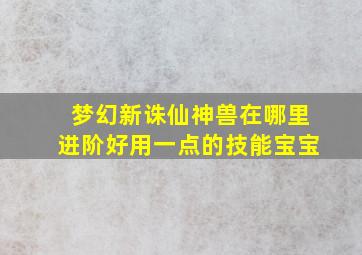 梦幻新诛仙神兽在哪里进阶好用一点的技能宝宝