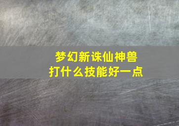 梦幻新诛仙神兽打什么技能好一点