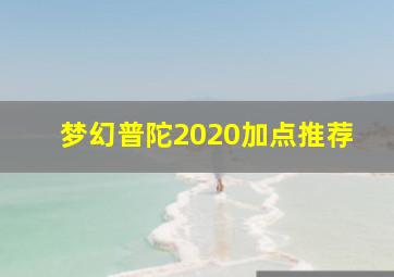 梦幻普陀2020加点推荐