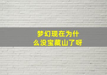 梦幻现在为什么没宝藏山了呀