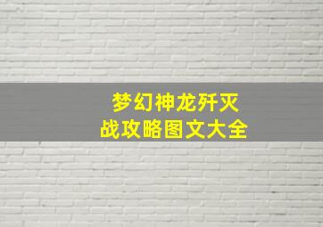 梦幻神龙歼灭战攻略图文大全